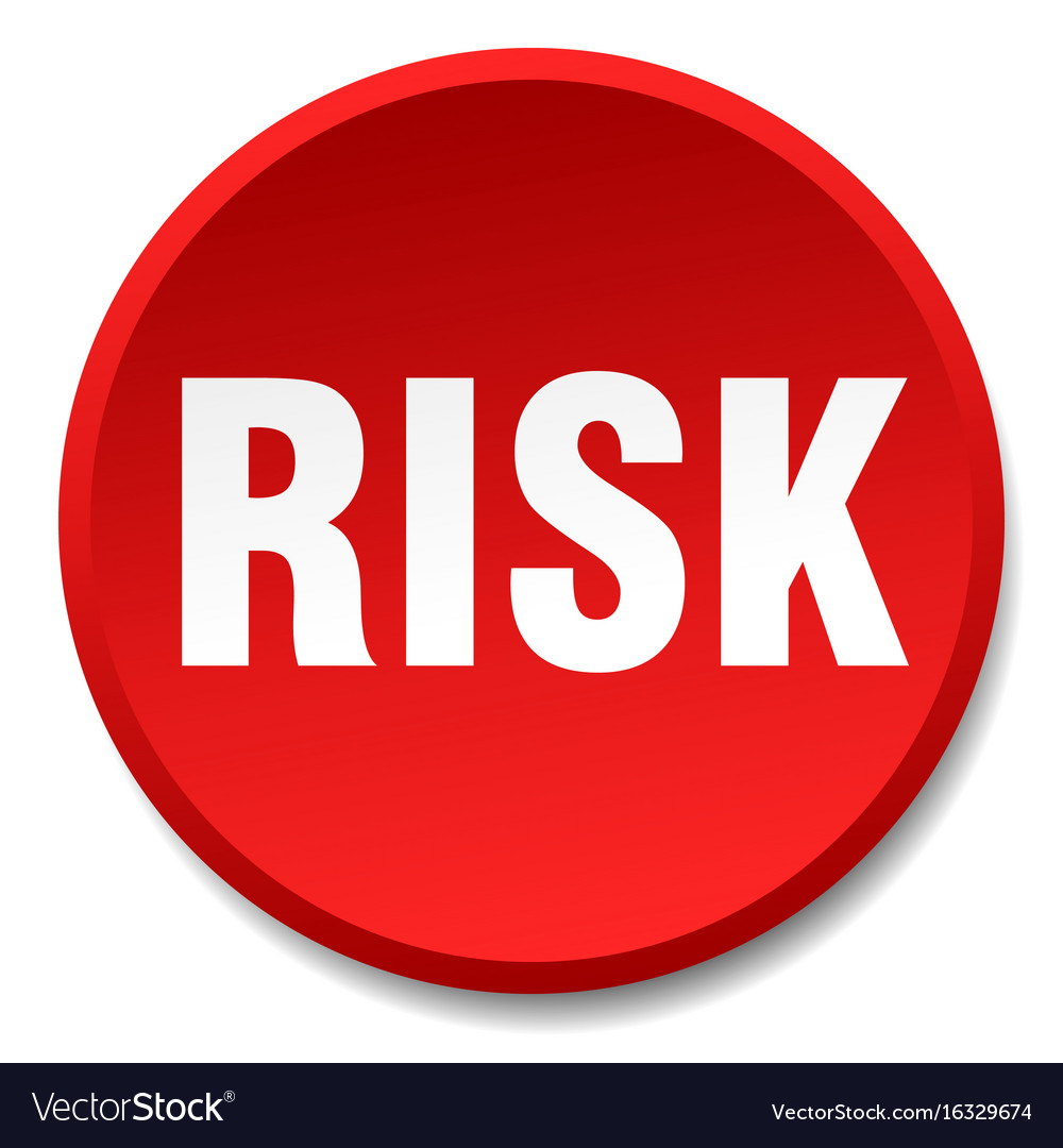 Risk red round flat isolated push button