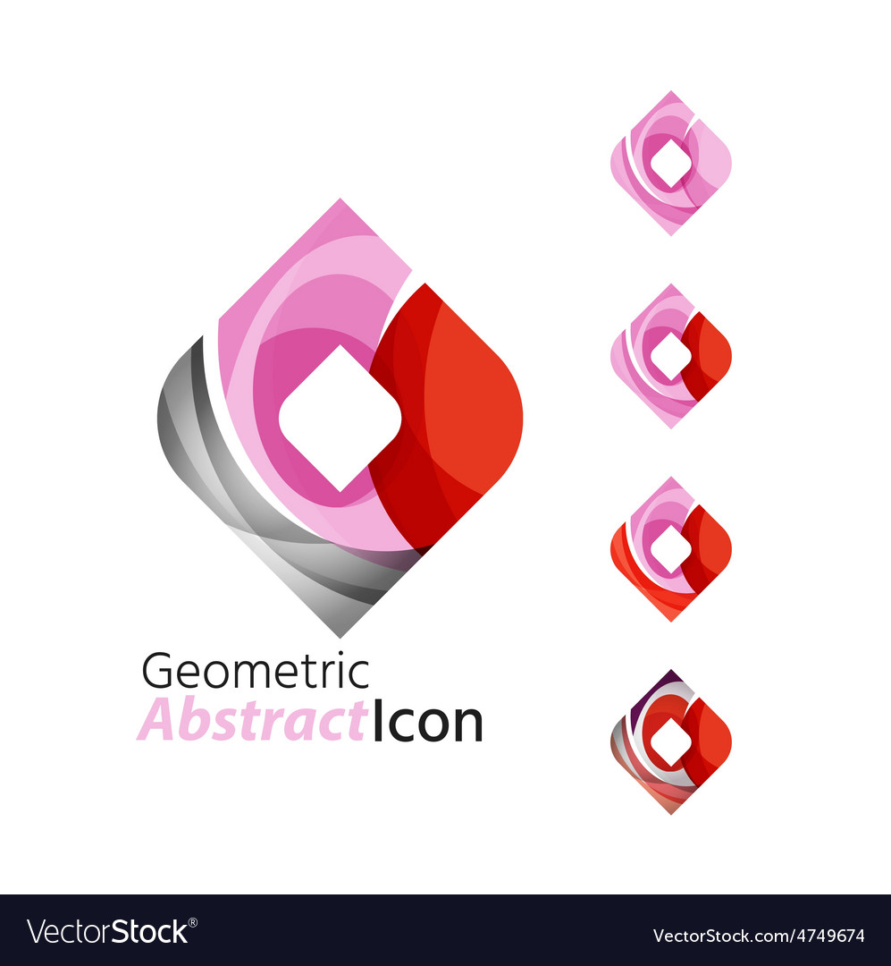 Set of abstract geometric company logo square Vector Image