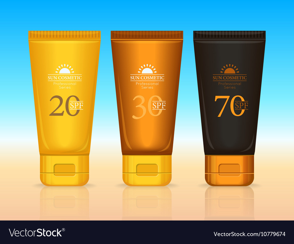 Sun cosmetics professional series suntan creams Vector Image