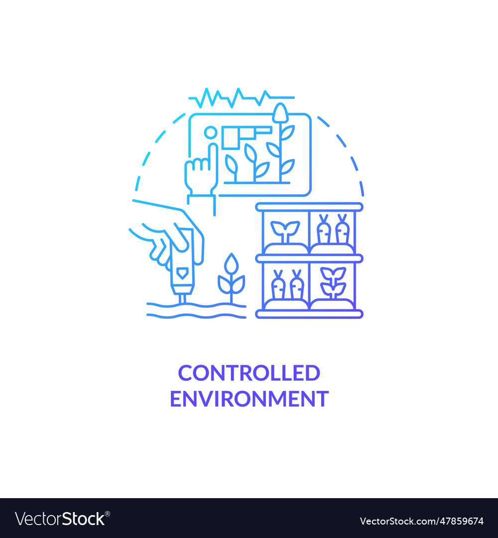 Thin line controlled environment icon concept vector image Thin line controlled environment icon concept