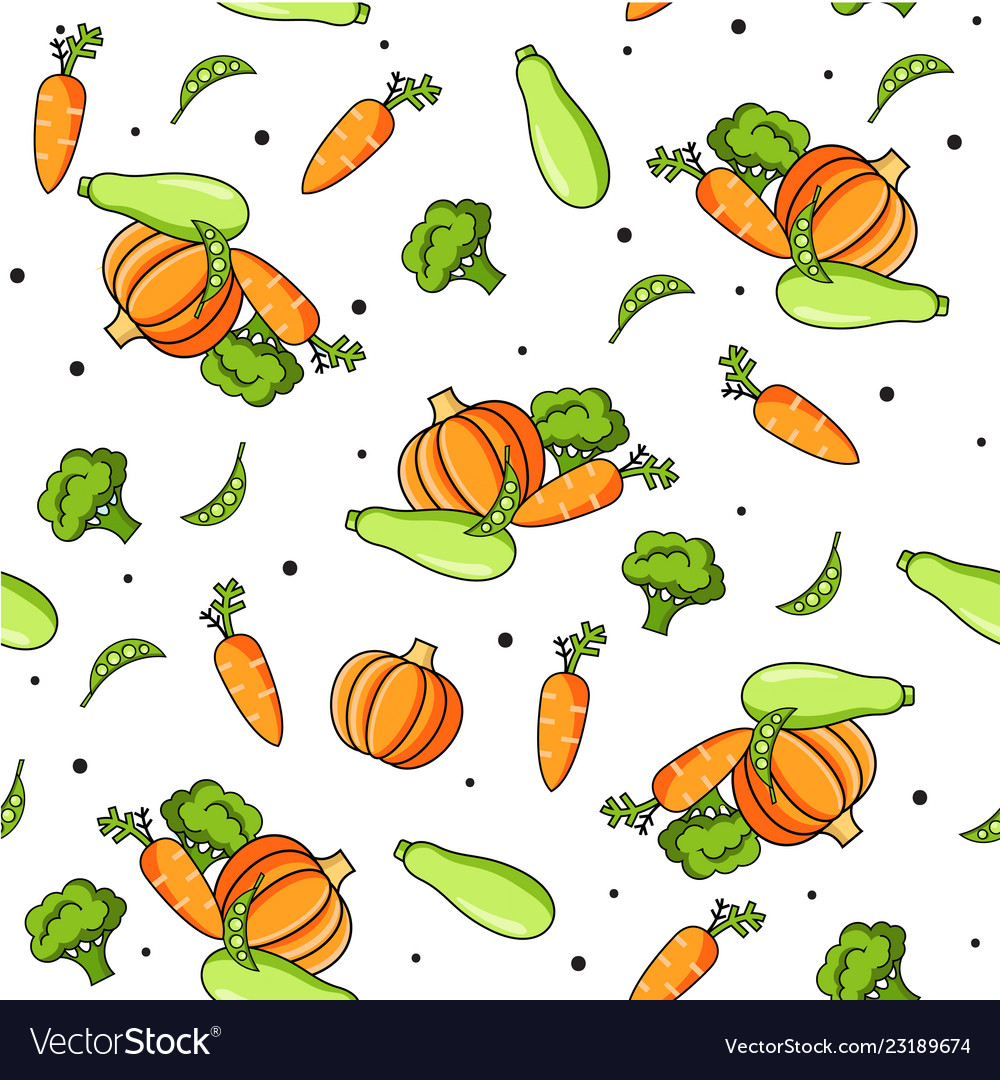 Vegetables food pattern Royalty Free Vector Image