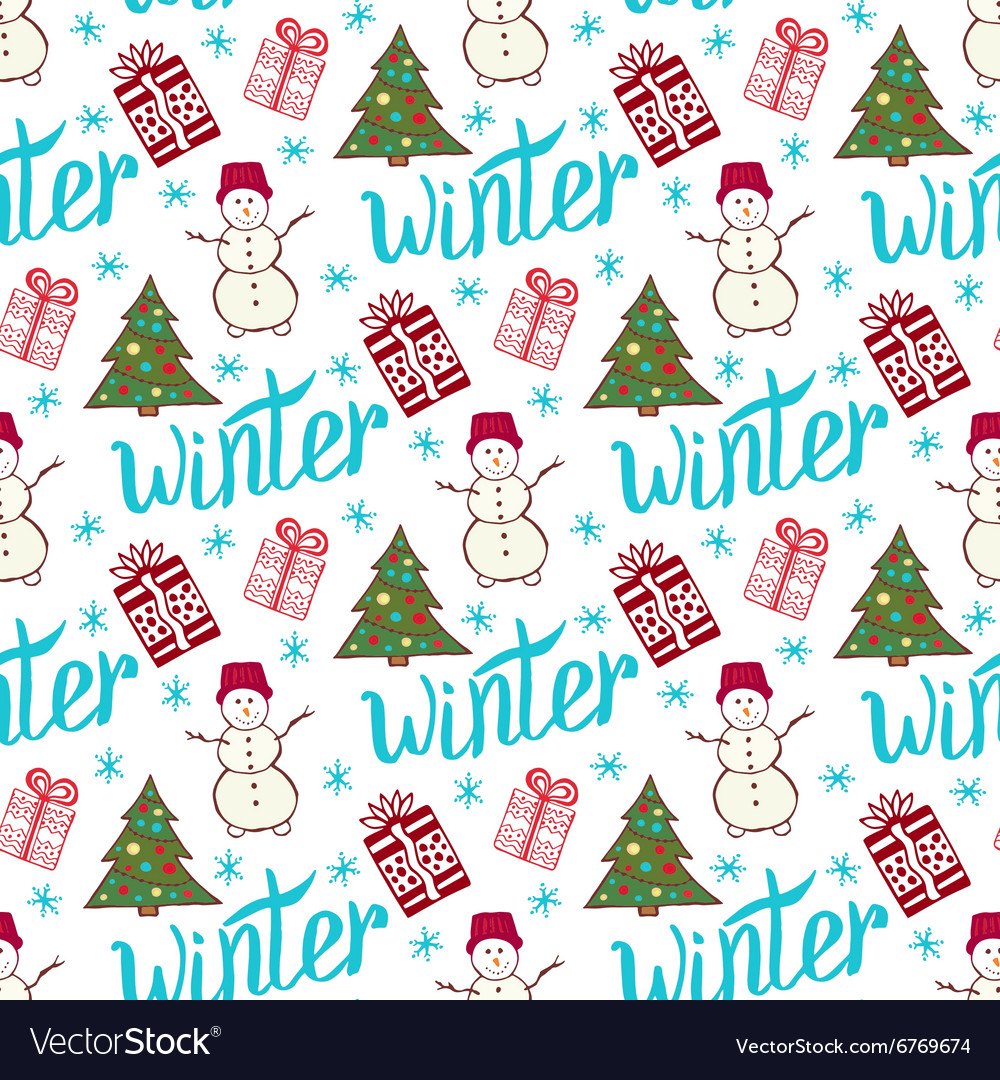 Winter holiday pattern cute new year seamless