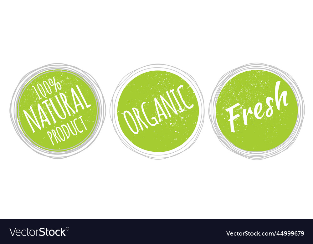 100 natural product organic and fresh food label