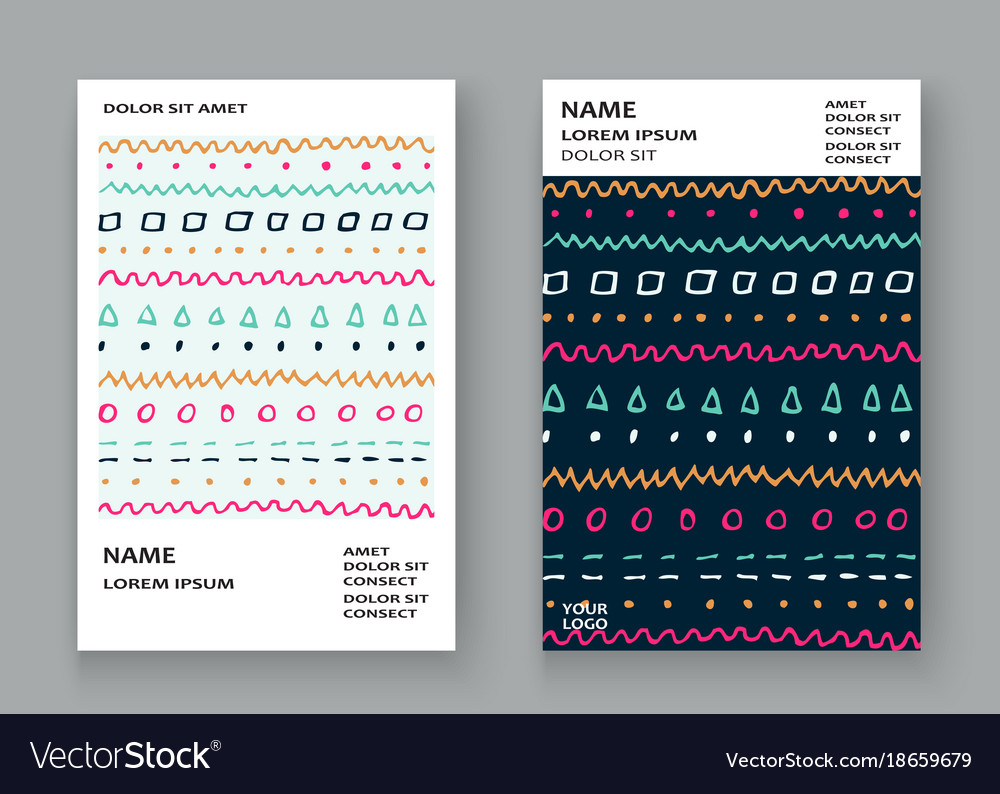 Abstract pattern with color hand drawn strokes