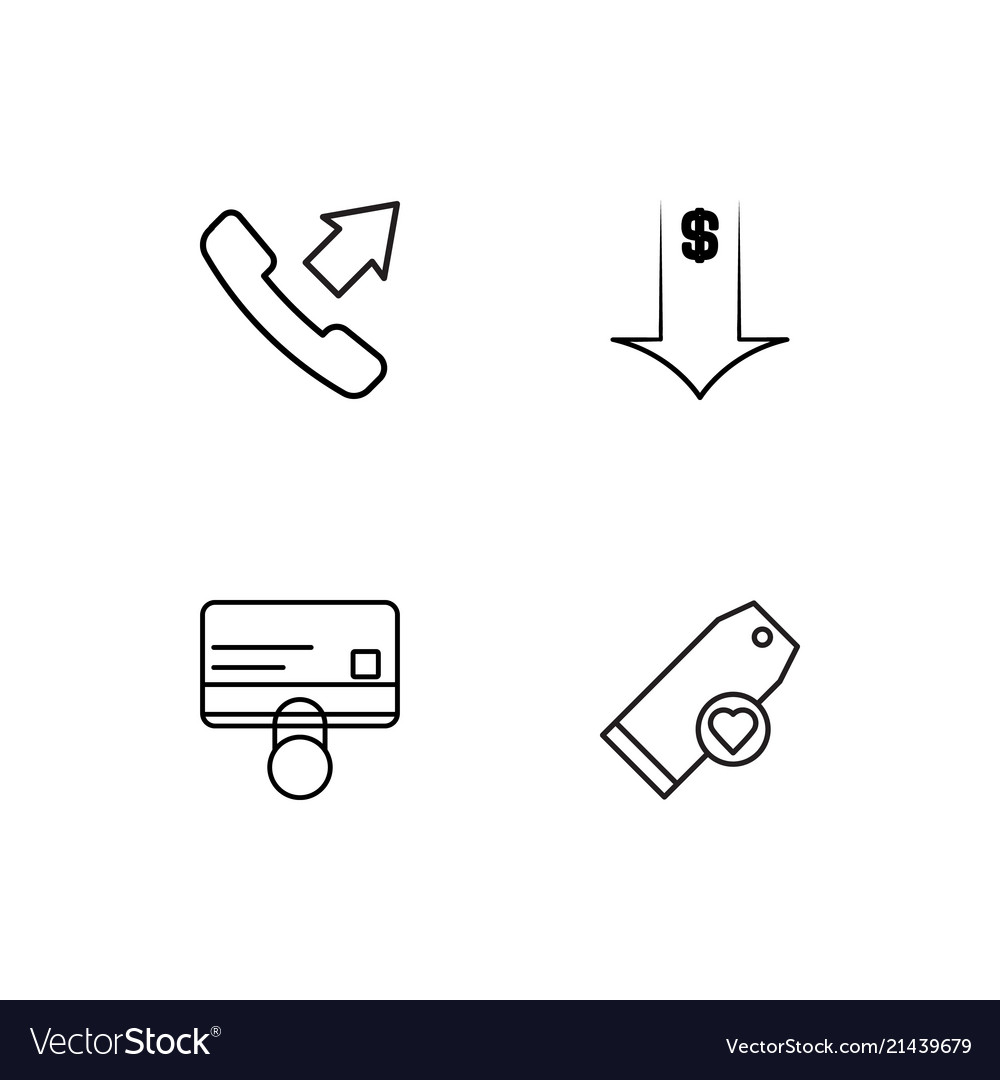 Communication linear icons set simple outline