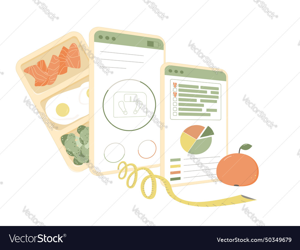 Diet plan program concept calories counting