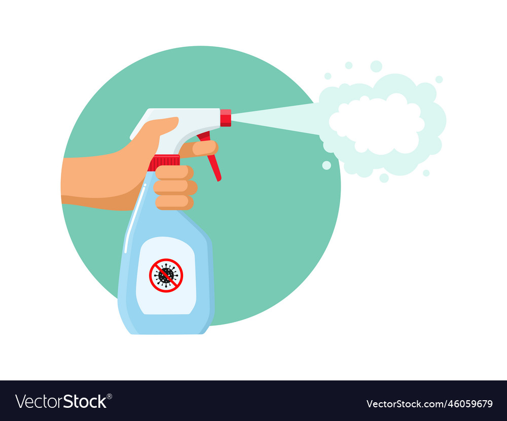 Disinfectant spray healthcare equipment vector image Disinfectant spray healthcare equipment