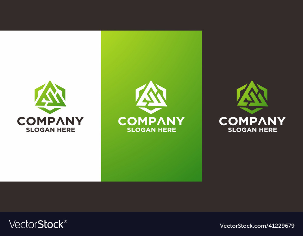 Ef or fe logo monogram with triangle and hexagon vector image Ef or fe logo monogram with triangle and hexagon