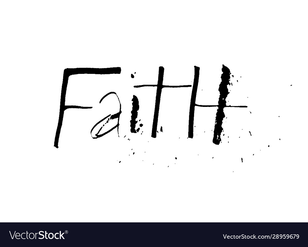 Faith grunge distressed ruling pen word vector image Faith grunge distressed ruling pen word