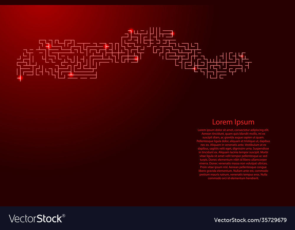 Gambia map from red pattern maze grid