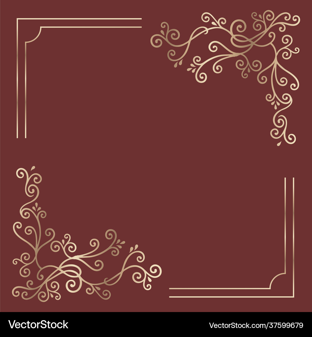 Gold frame background Royalty Free Vector Image