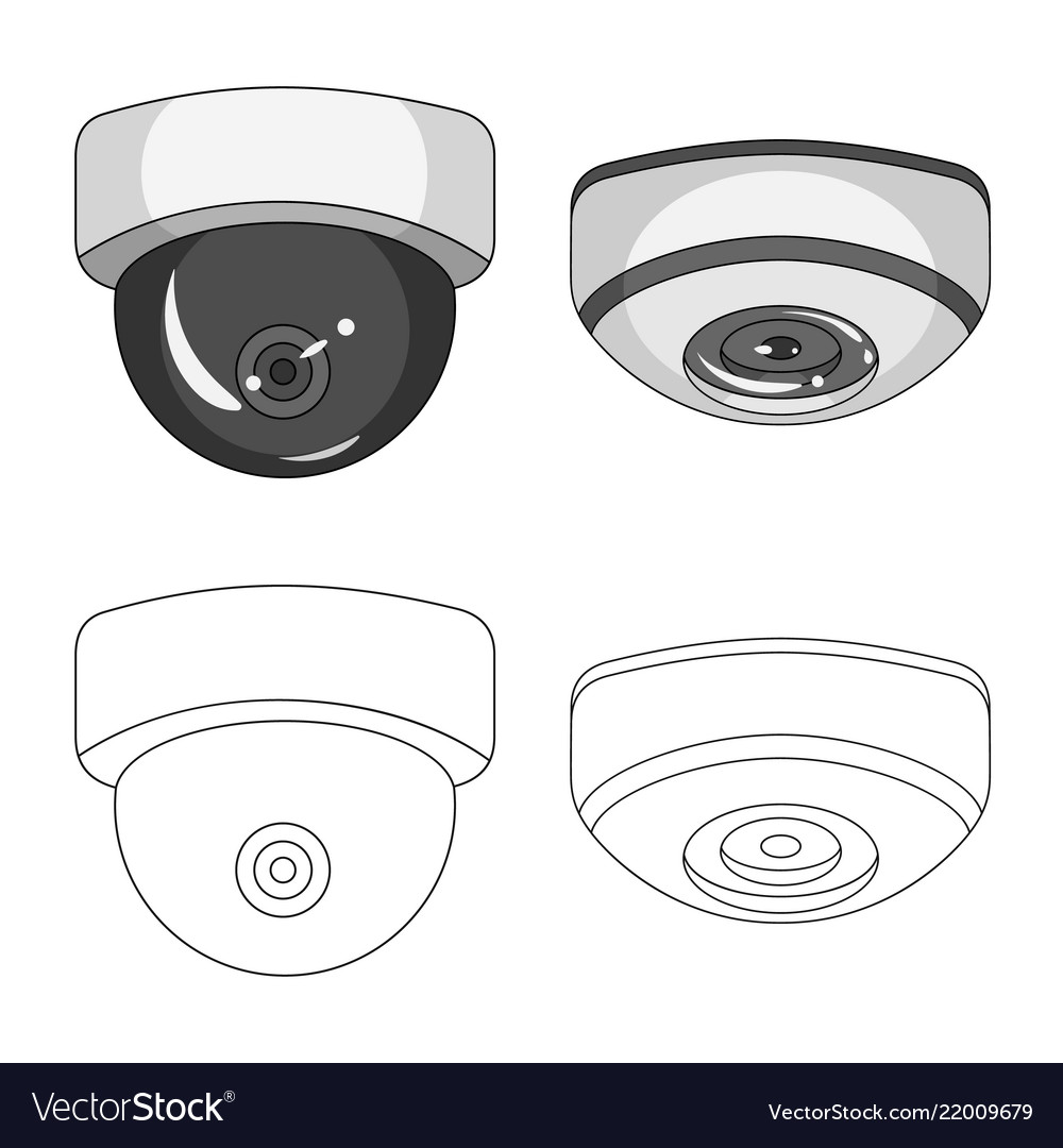 Isolated object of cctv and camera icon