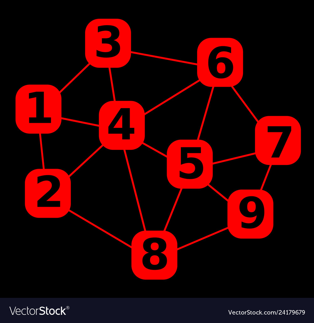 Number in mesh network with abstract Vector Image Number in mesh network with abstract
