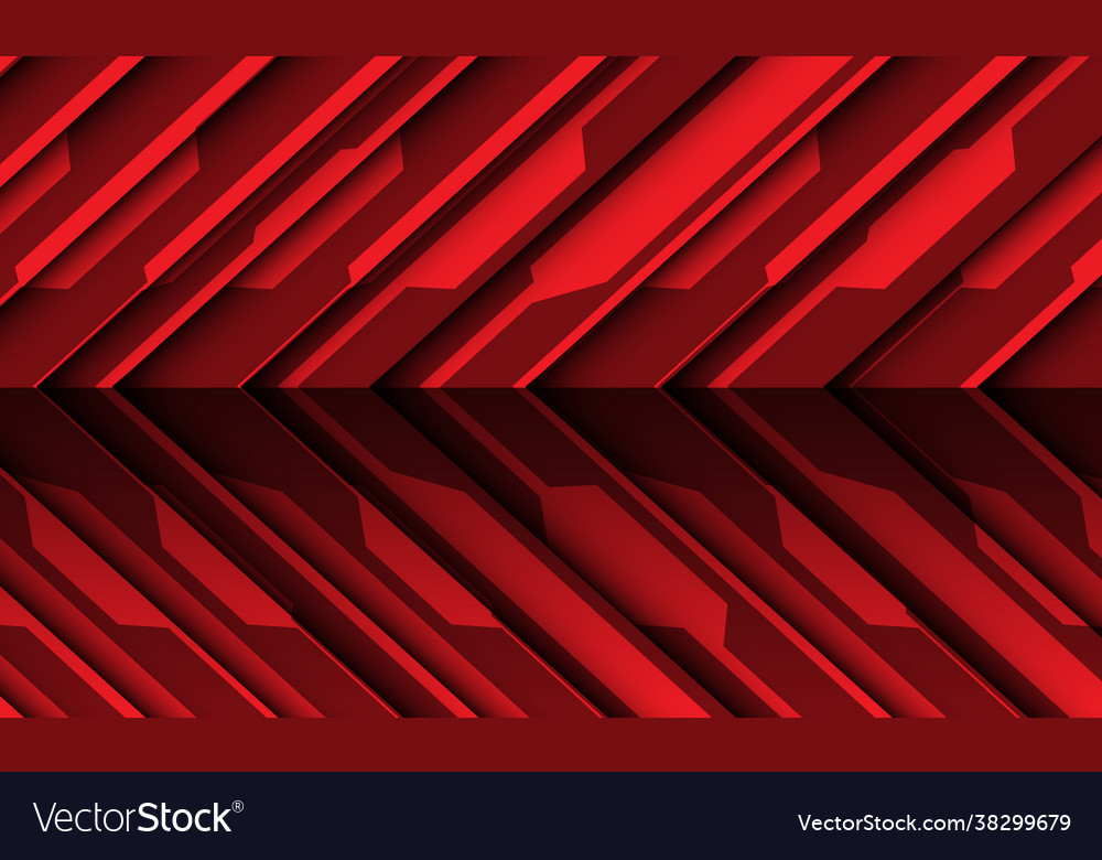 Red circuit cyber shadow arrow direction pattern vector image Red circuit cyber shadow arrow direction pattern