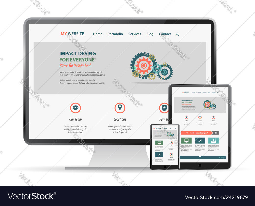 Download Responsive Web Design Mockup Royalty Free Vector Image