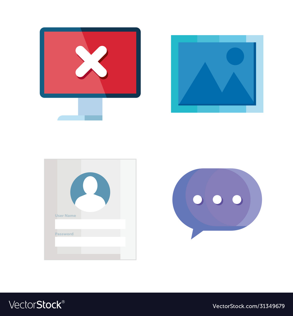 Set icons insecurity and technology error