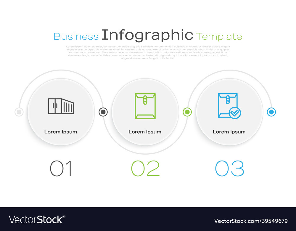 Set line container envelope and check mark Vector Image Set line container envelope and check mark