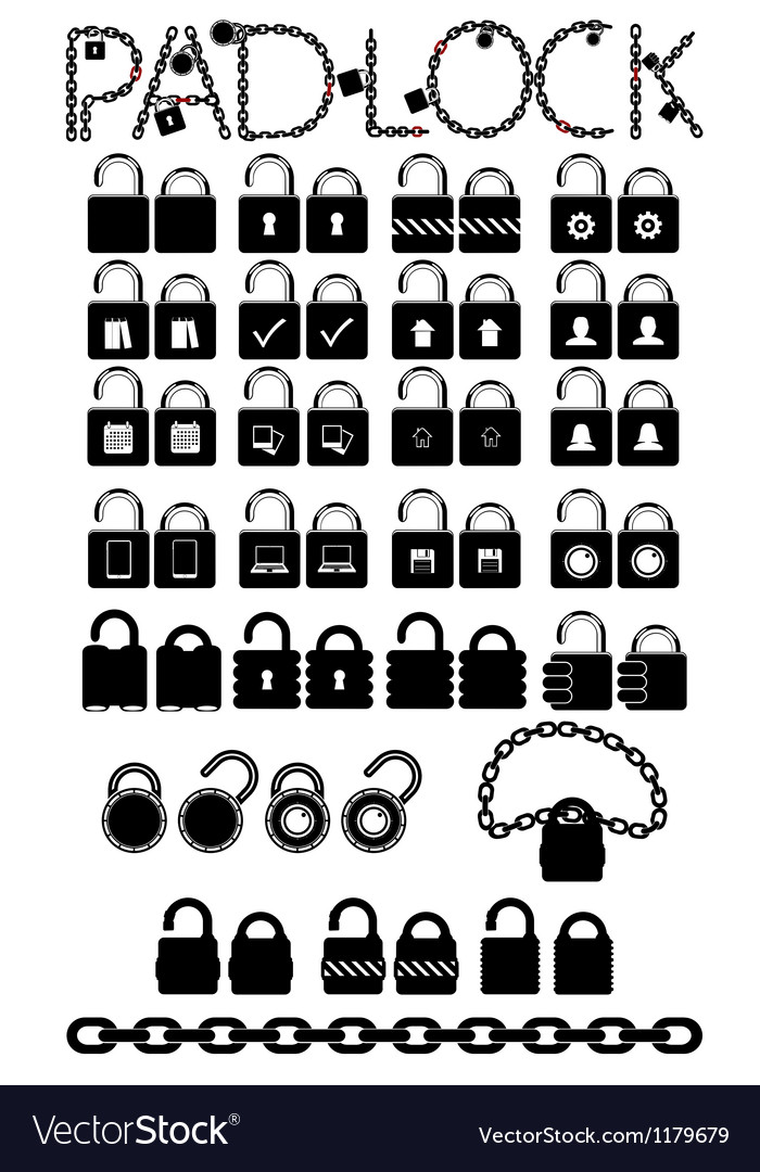 Set web icons pudlock chain links
