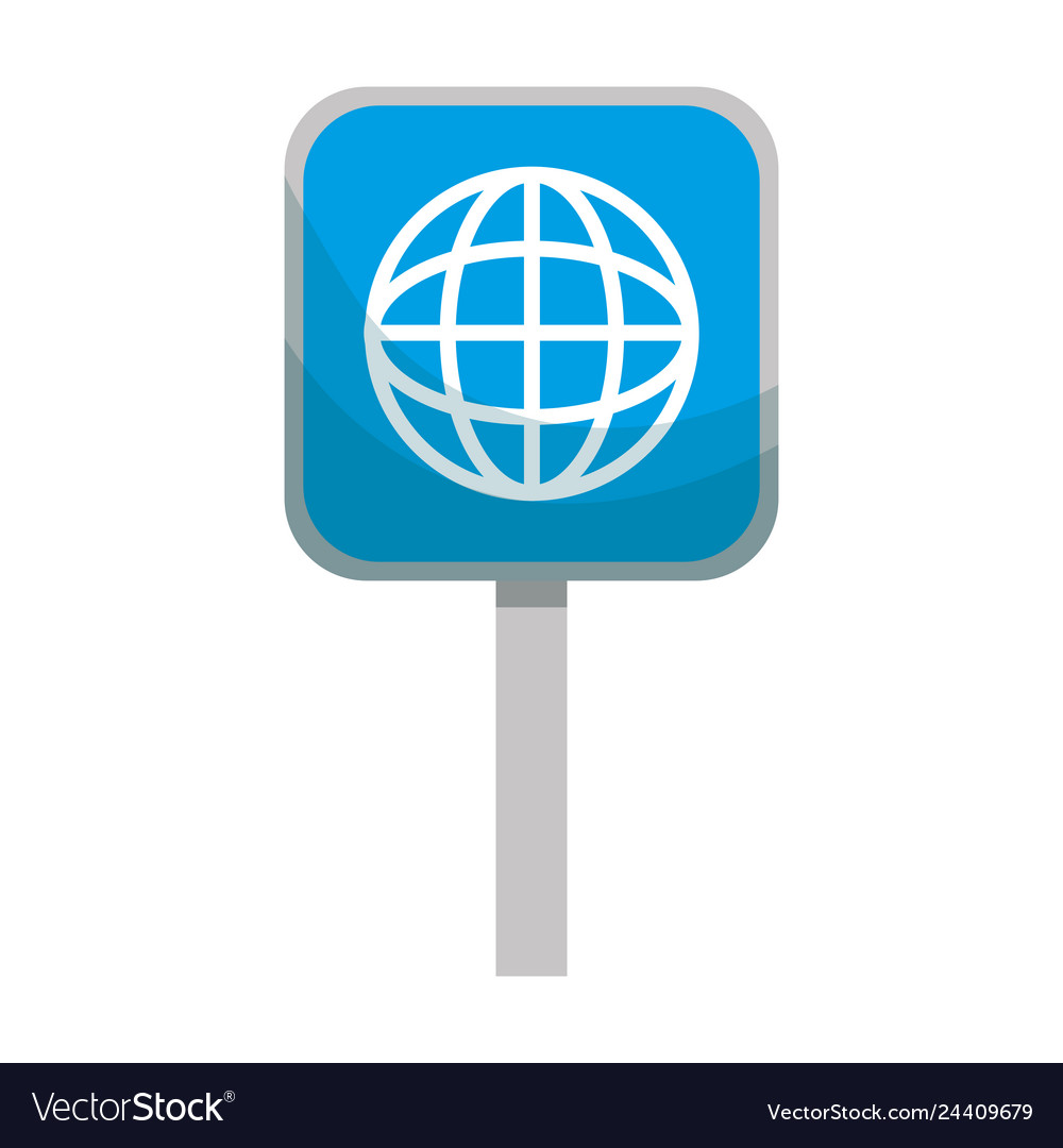 Signal with sphere planet browser vector image Signal with sphere planet browser