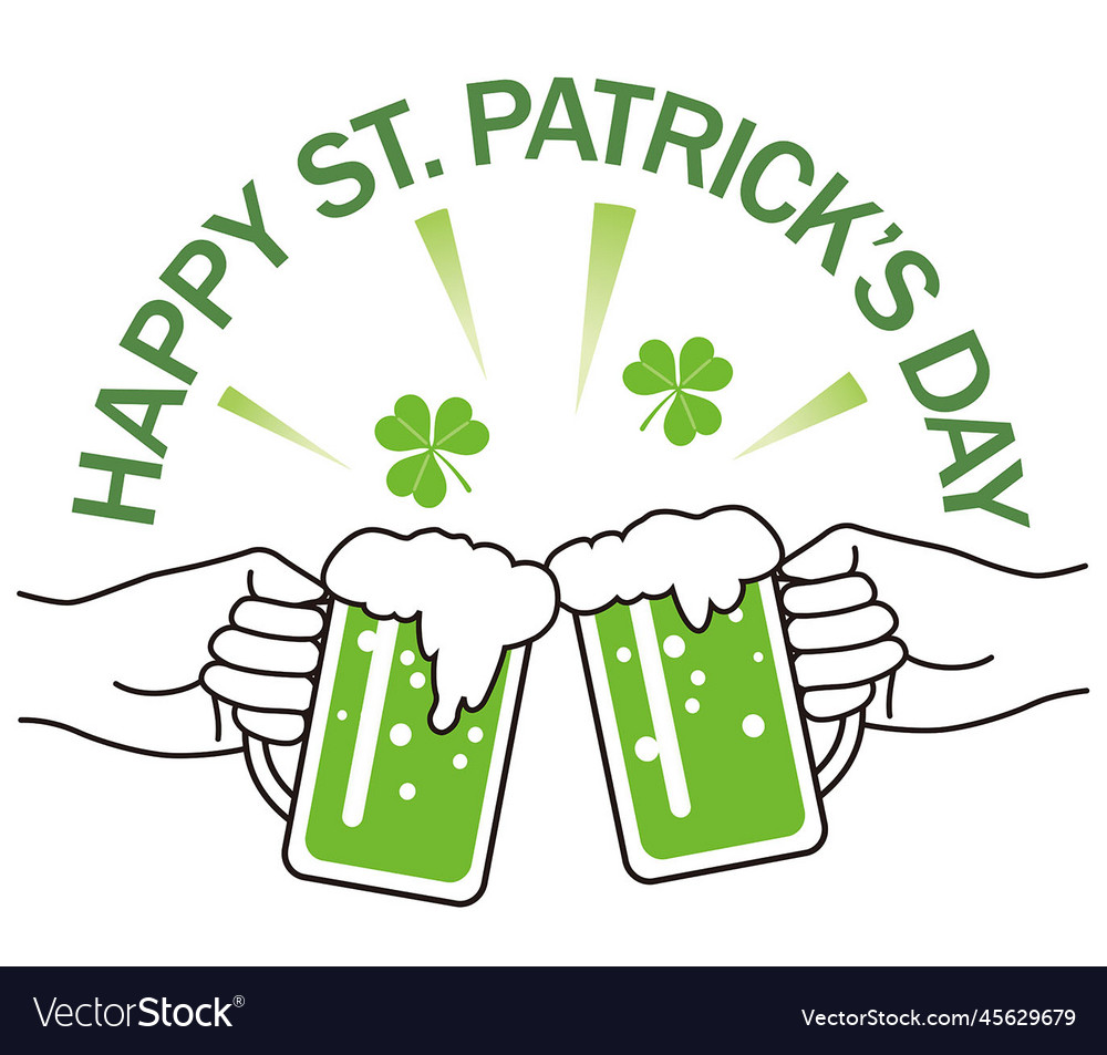 St patricks day beer toast symbol Royalty Free Vector Image