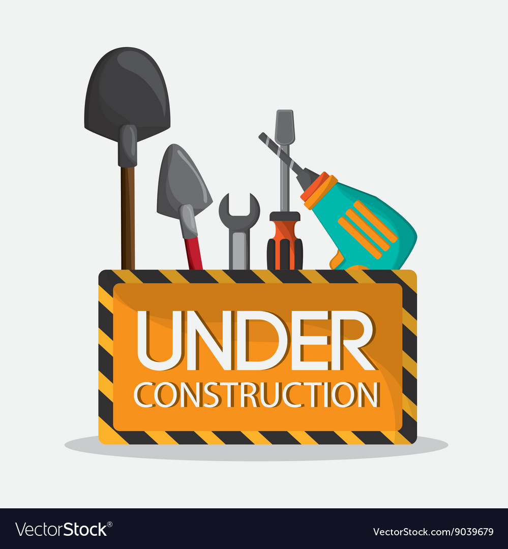 Under construction design tool icon colorful