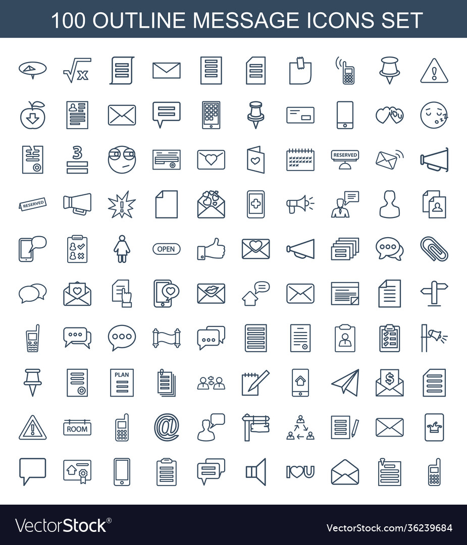 100 message icons