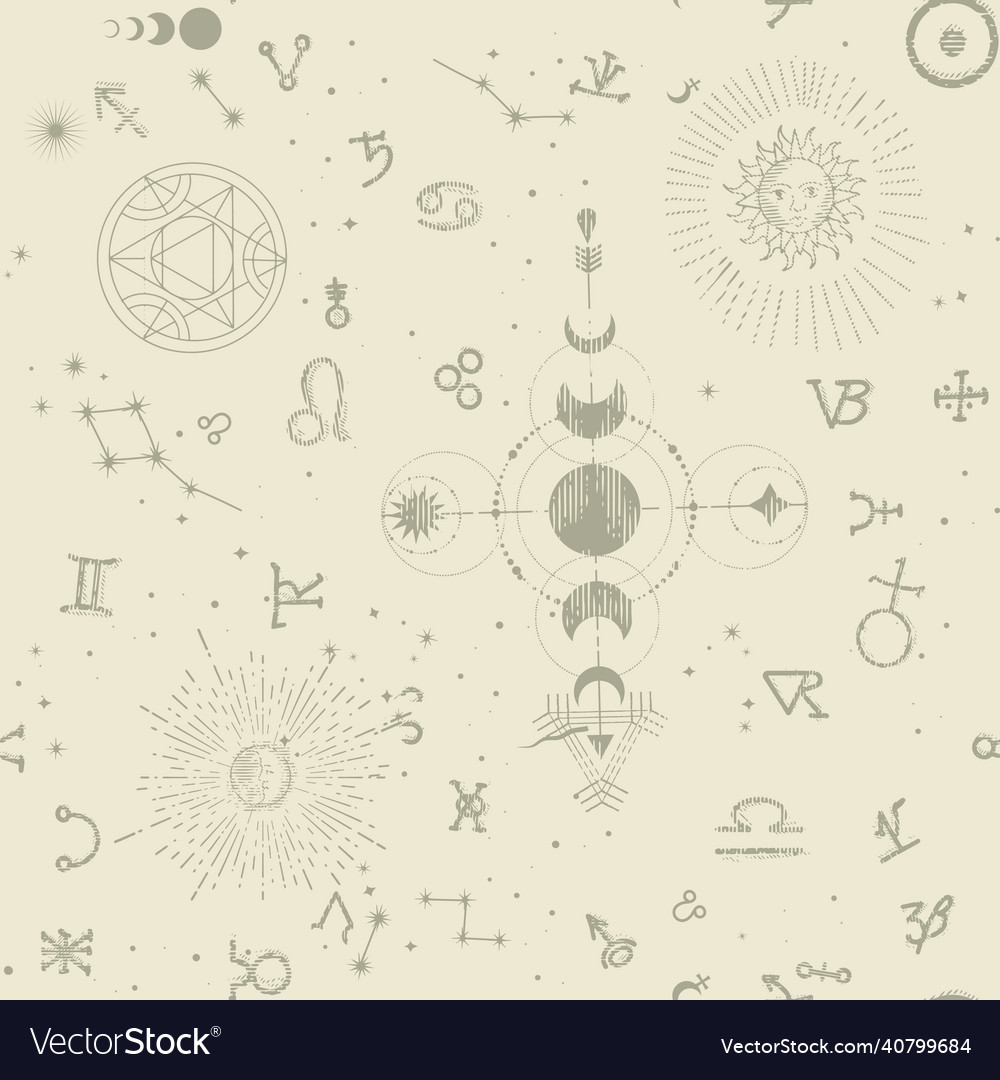 A pattern with an esoteric manuscript vector image A pattern with an esoteric manuscript