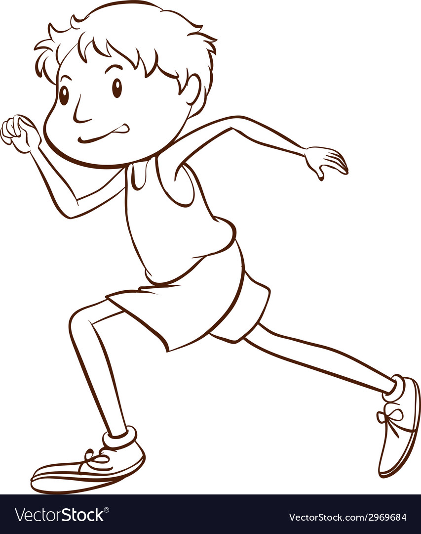 A simple sketch of man running