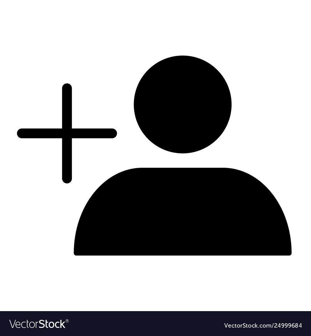 Add user solid icon profile vector image Add user solid icon profile