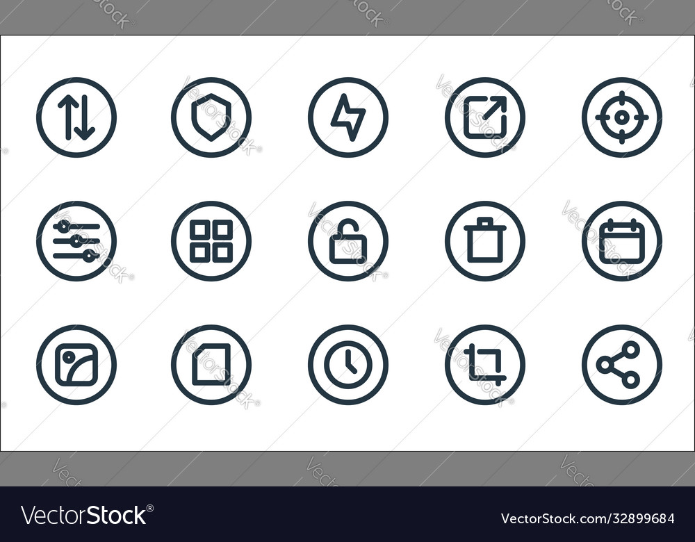 Basic ui line icons linear set quality vector image Basic ui line icons linear set quality