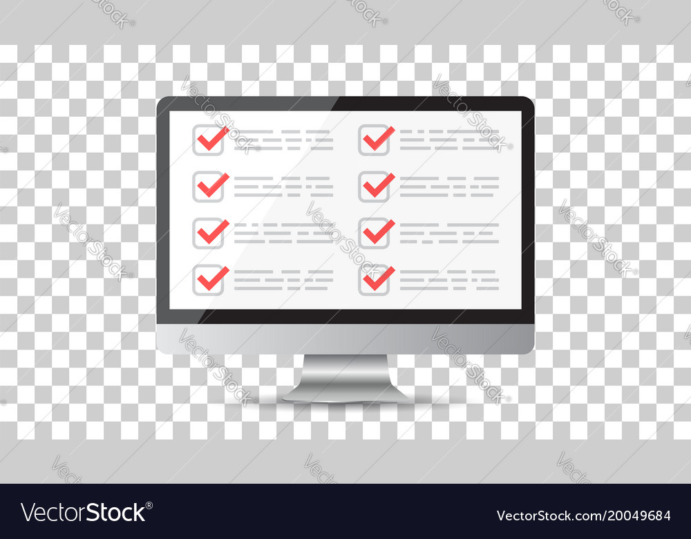 Businessman checklist with computer check list