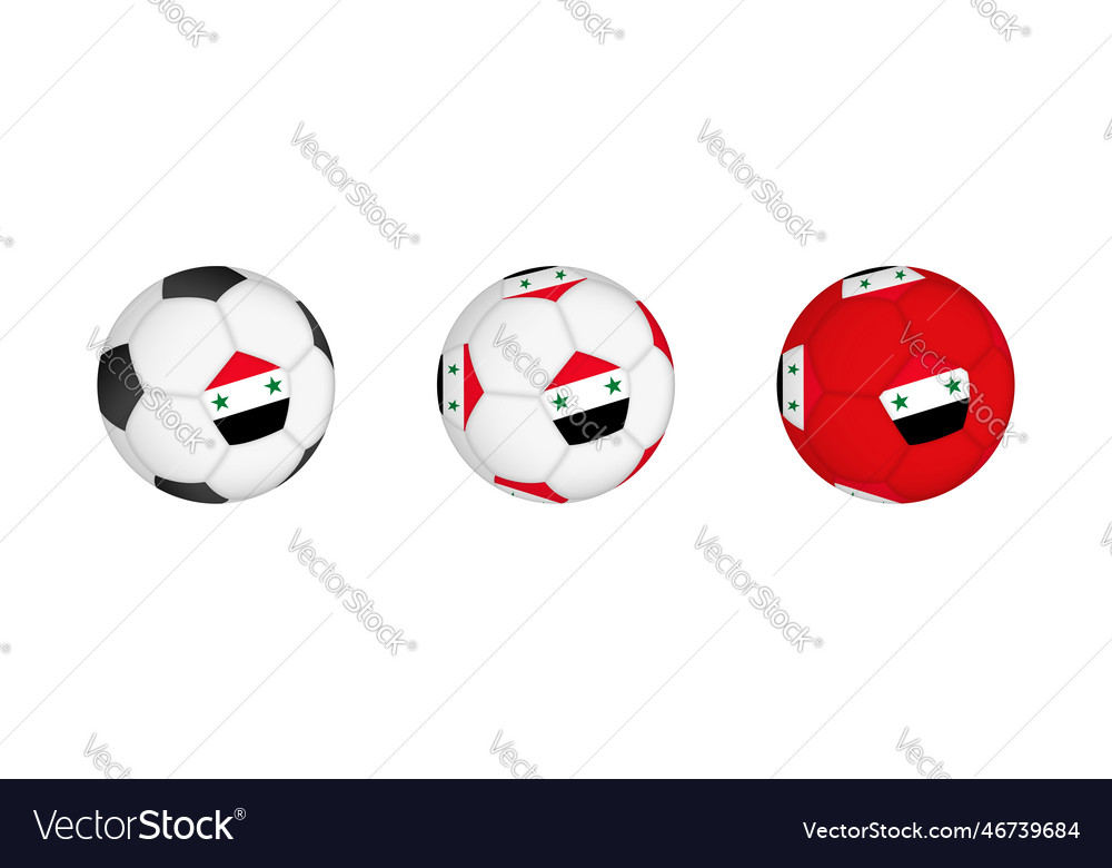 Collection football ball with the syria flag