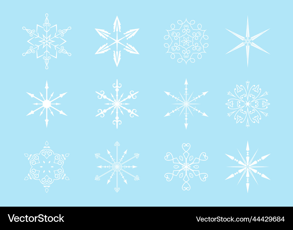 Collection of decorative snowflakes Royalty Free Vector