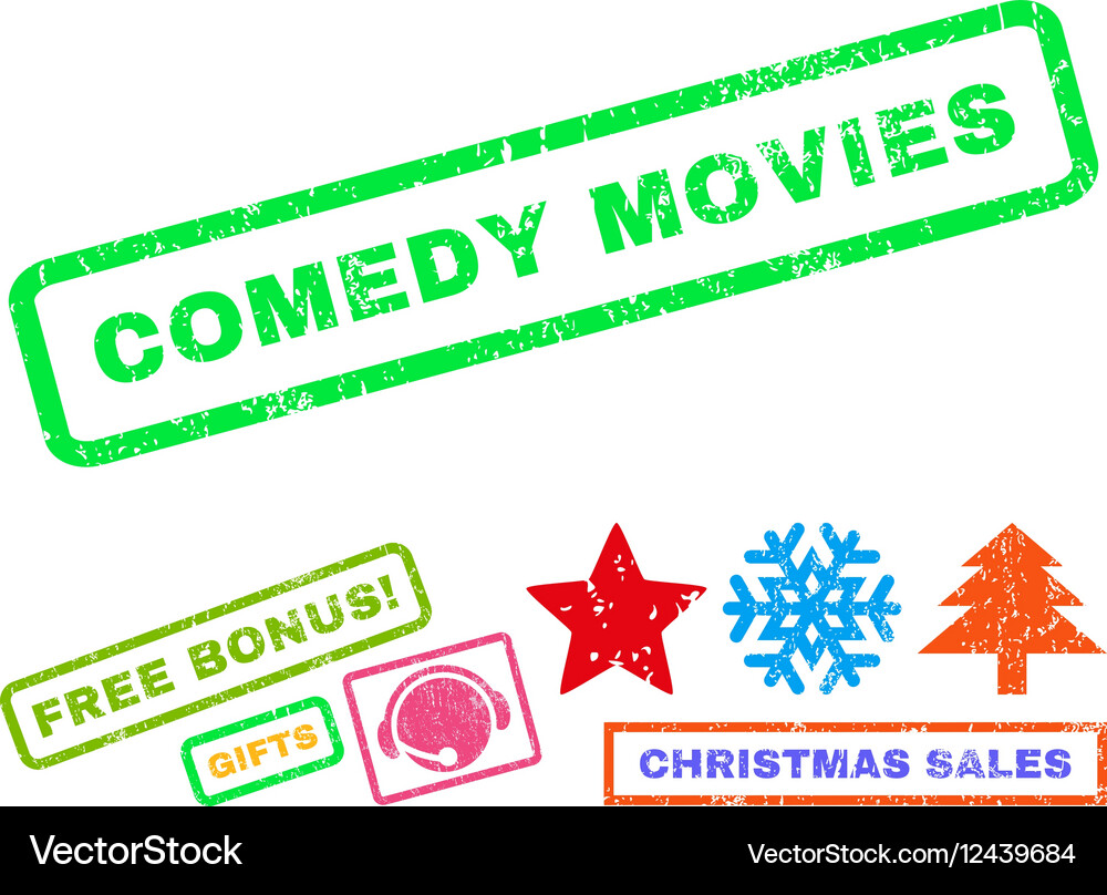 Comedy Movies Rubber Stamp Royalty Free Vector Image