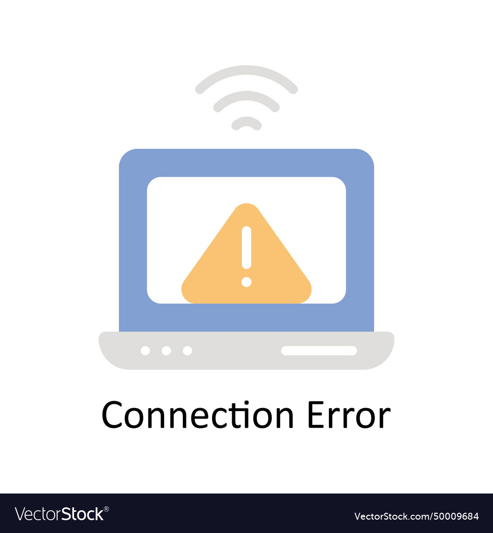 Connection error flat icon style