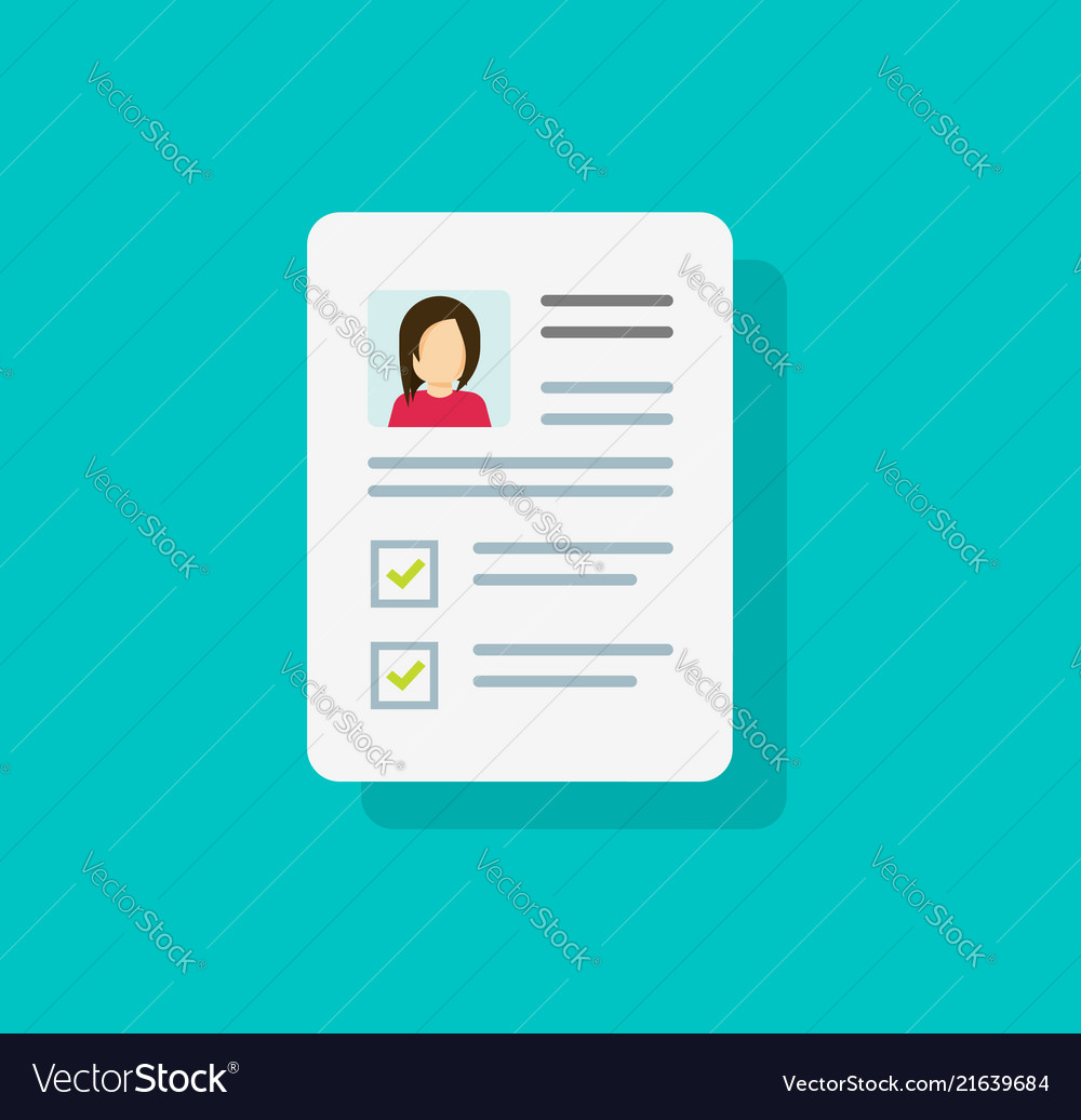 Documents with personal data icon flat Royalty Free Vector