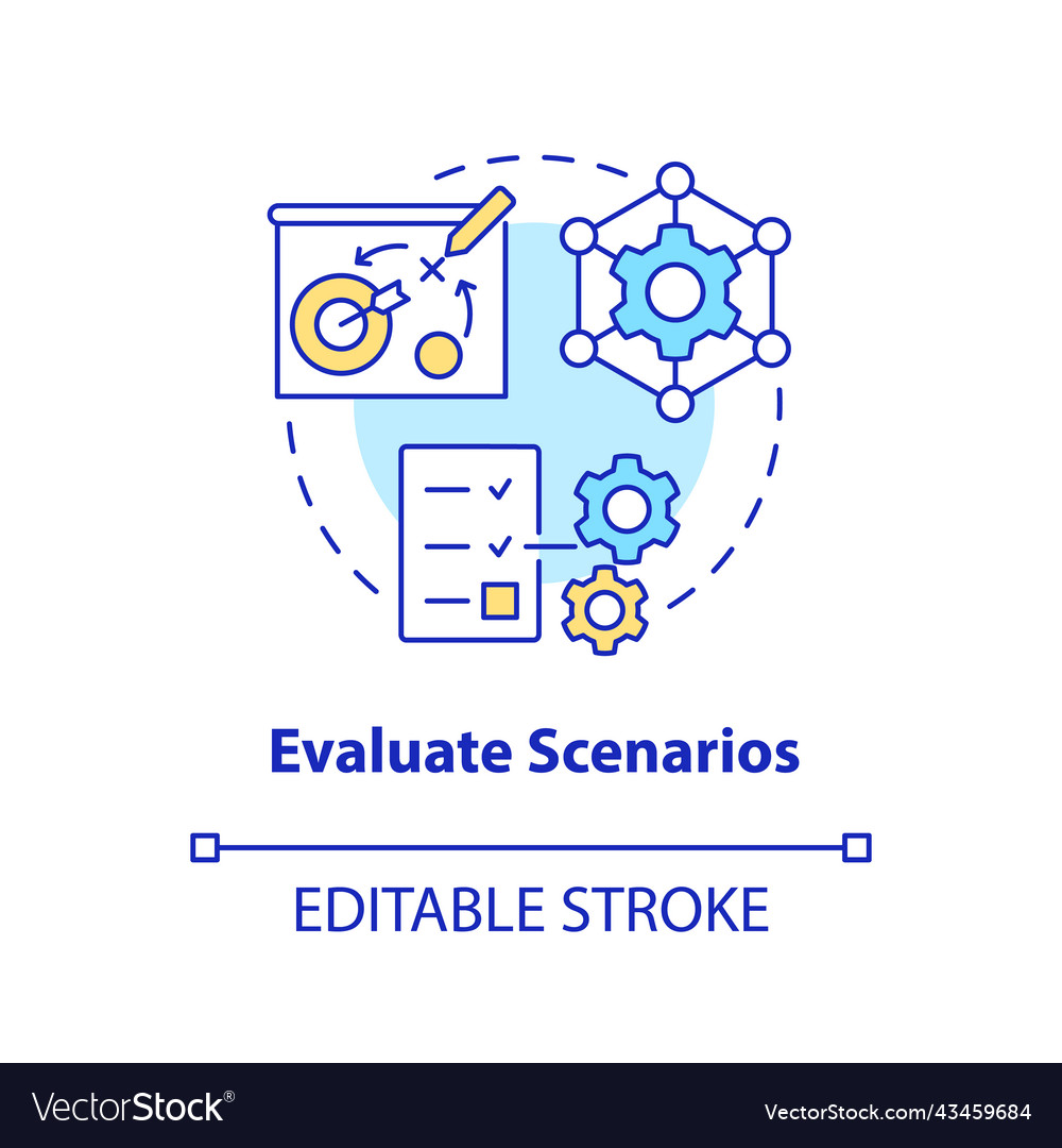 Evaluate Scenarios Concept Icon Royalty Free Vector Image