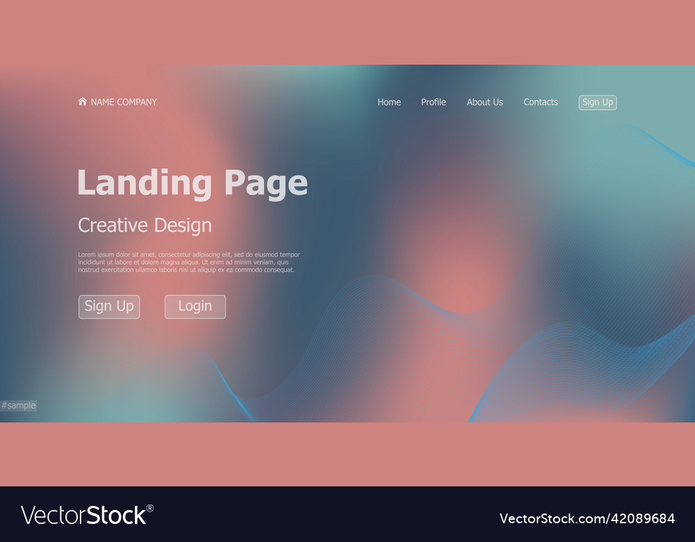 Gradient light web template landing page digital