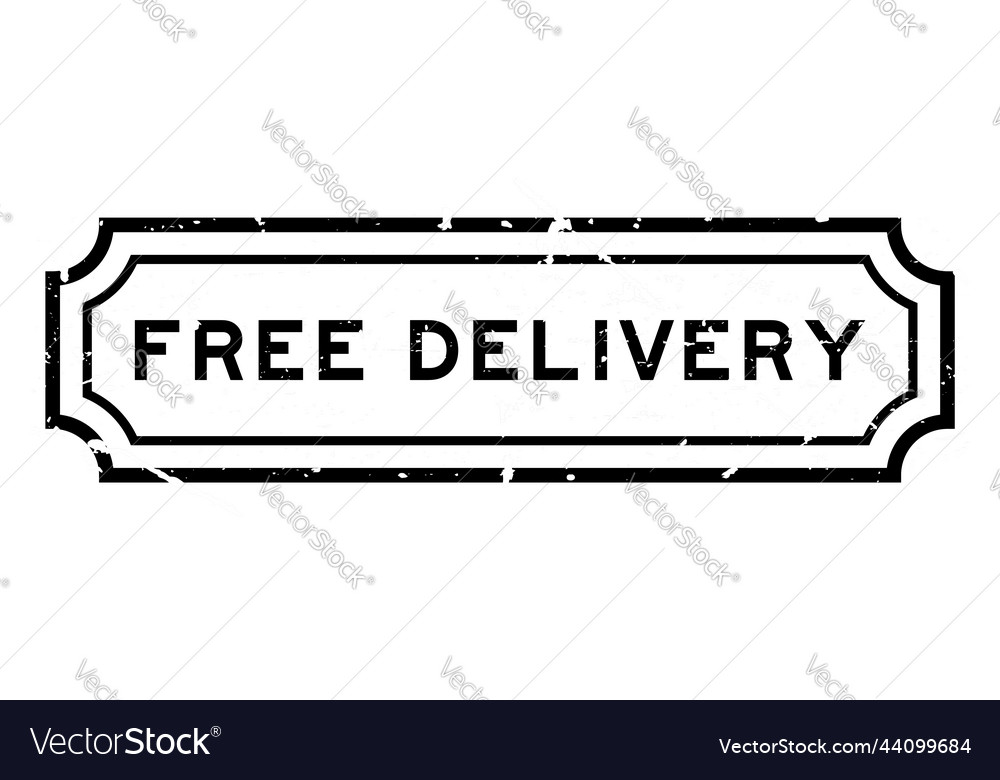 Grunge black free delivery word rubber seal stamp Vector Image