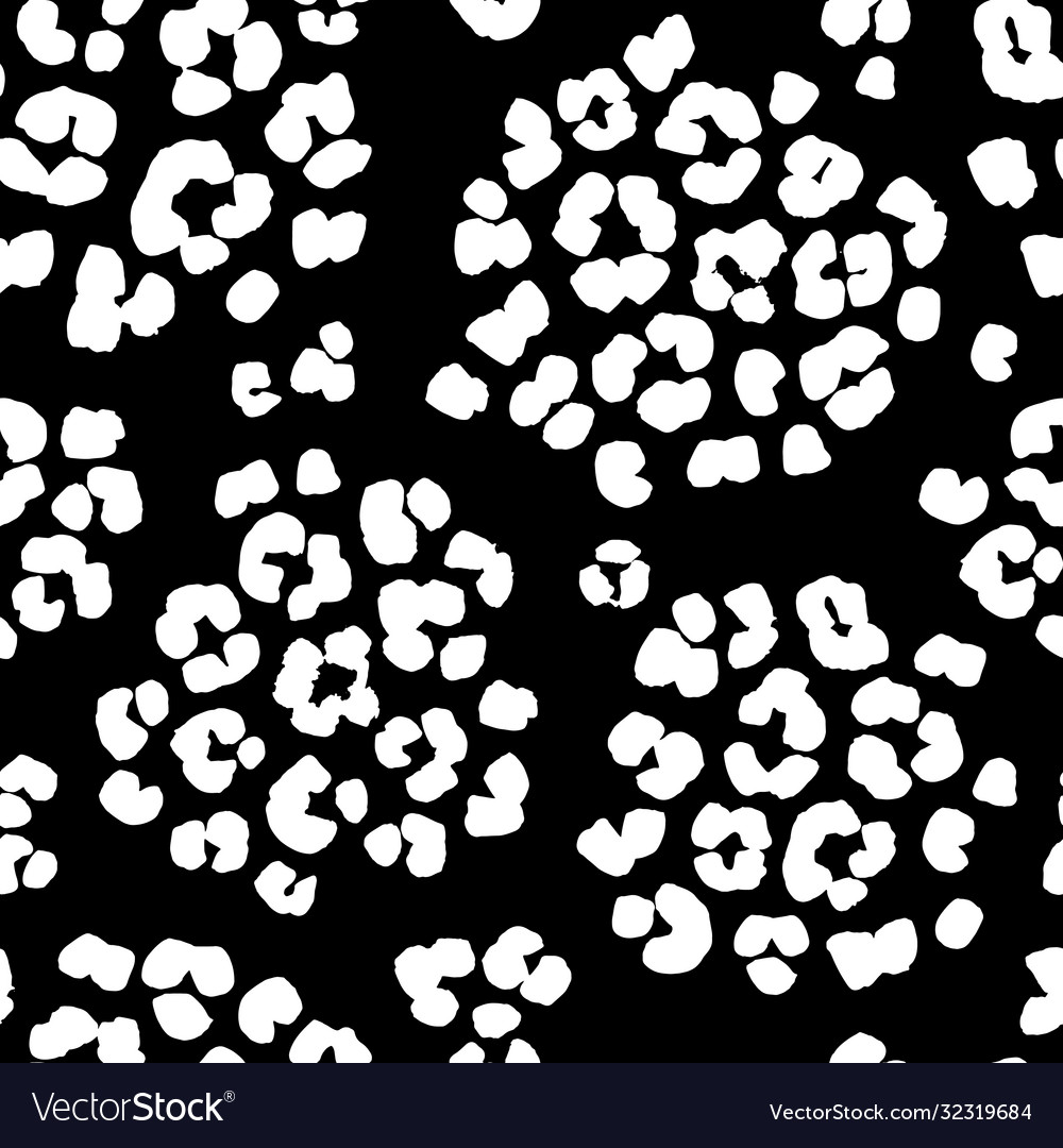 Leopard print seamless background pattern black vector image Leopard print seamless background pattern black
