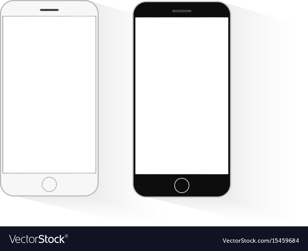 Mobile Phone Mockup Black And White Telephone Vector Image