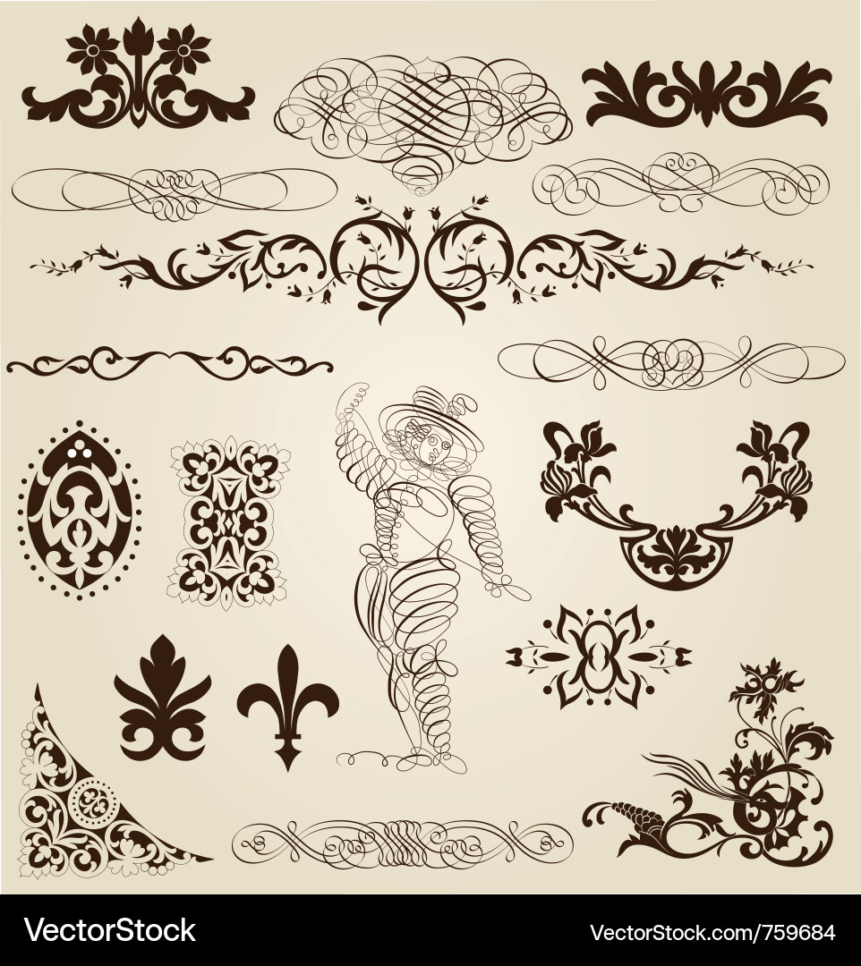 Ornaments set Royalty Free Vector Image - VectorStock