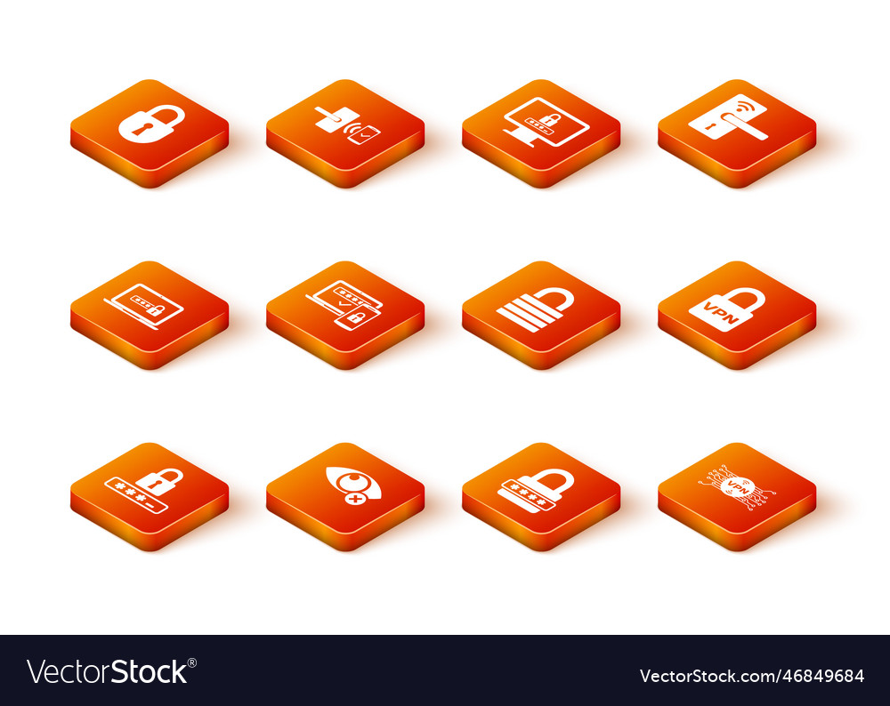 Set Password Protection Invisible Hide Laptop Vector Image