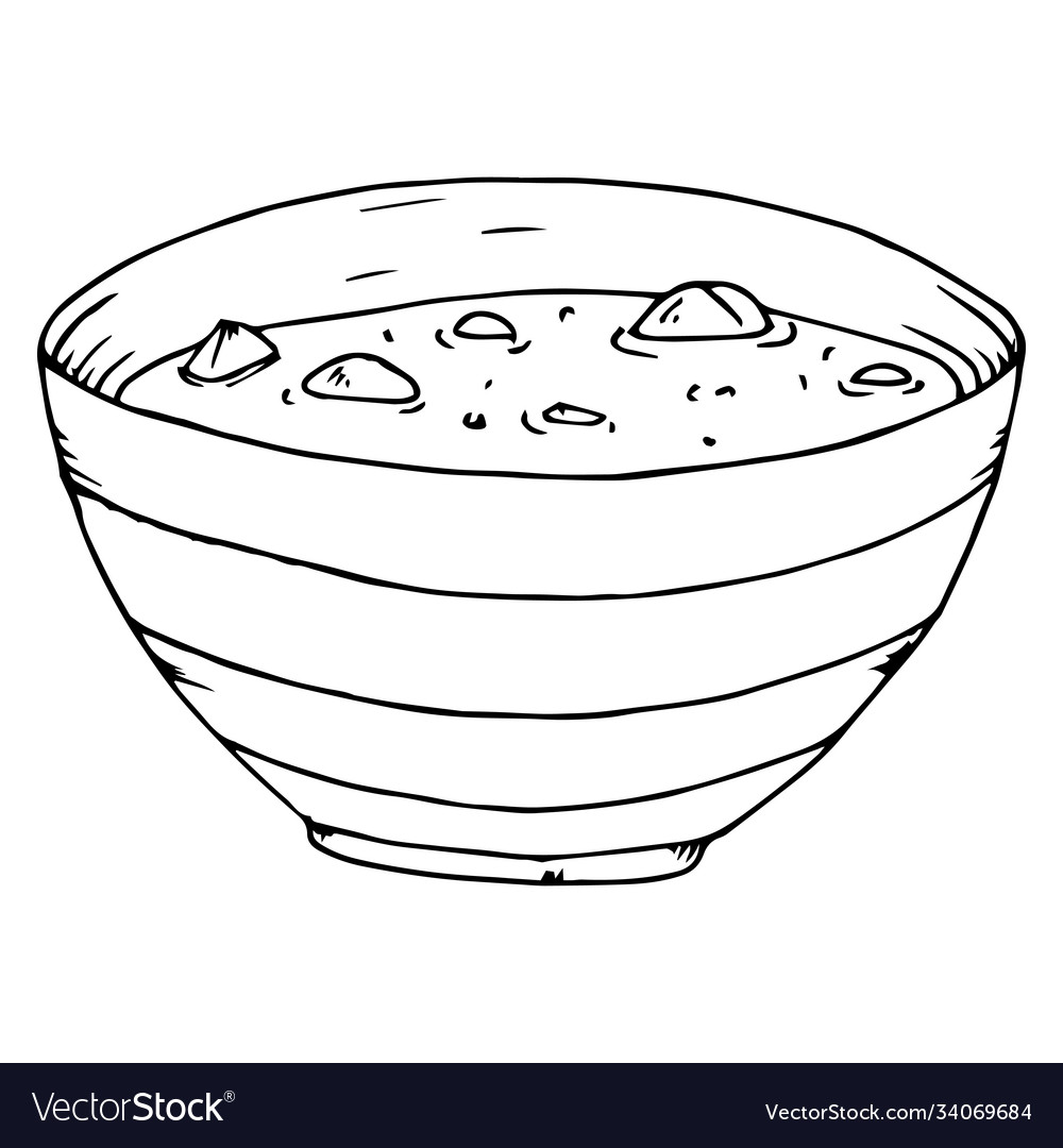 Soup in a bowl icon a bowl hot cereal Royalty Free Vector