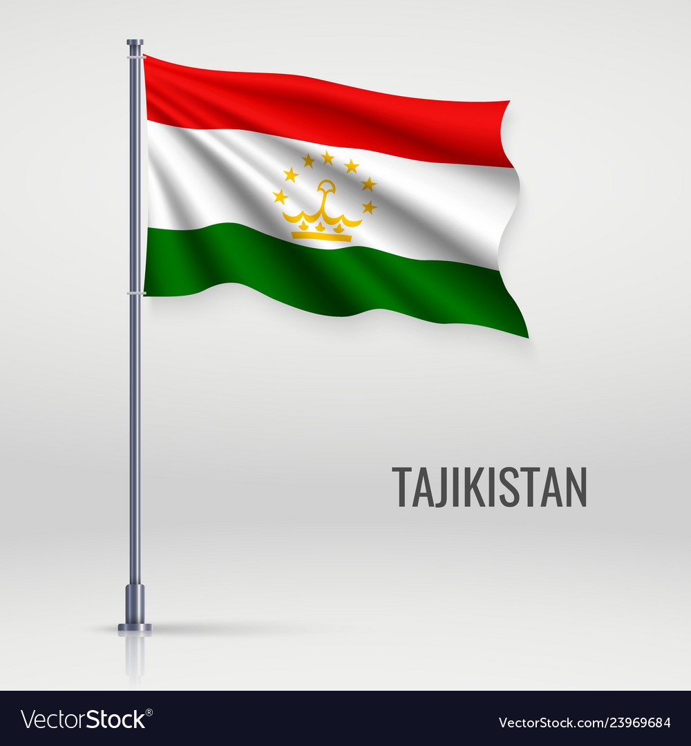 Tajikistan Flag on Pole