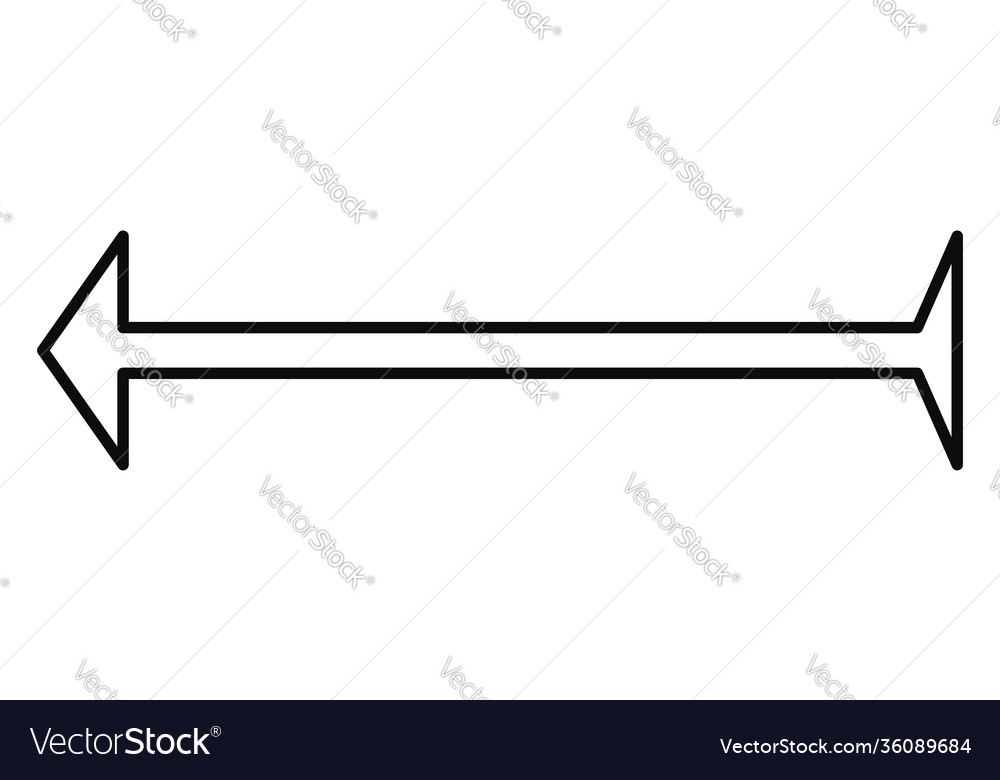 Thin lined arrow with a small tail pointing