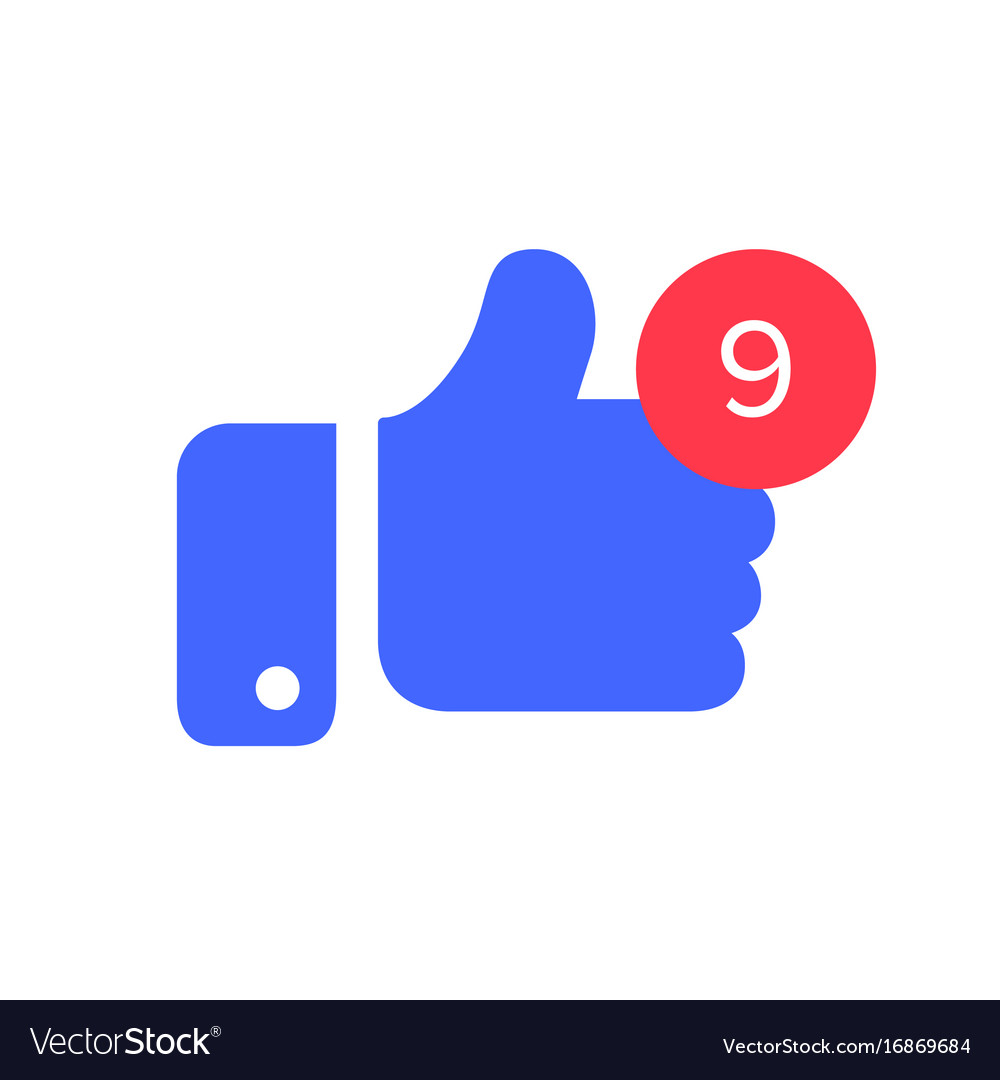 Thumbs with counter notification icon
