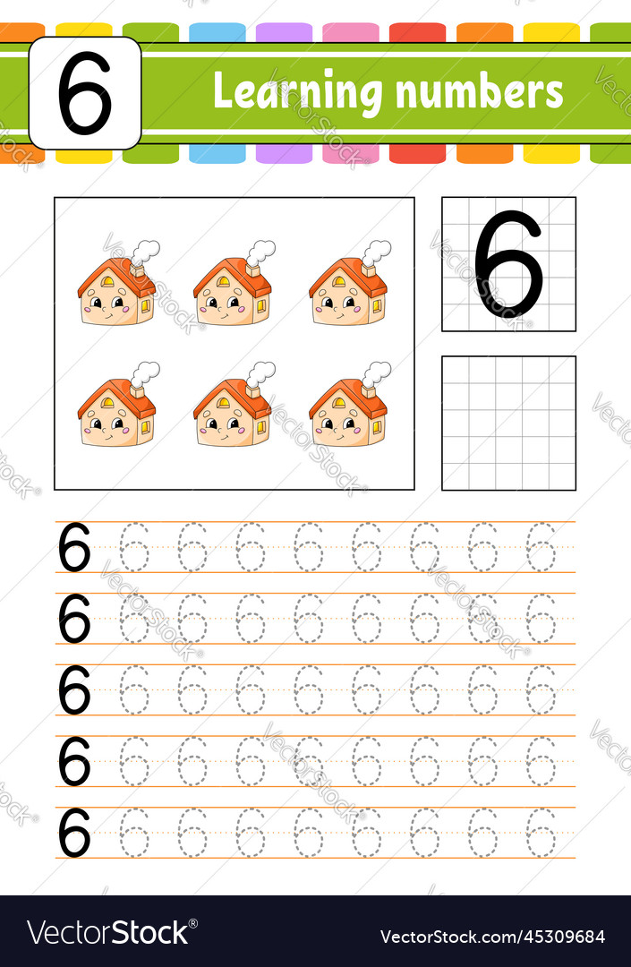 Trace and write numbers handwriting practice