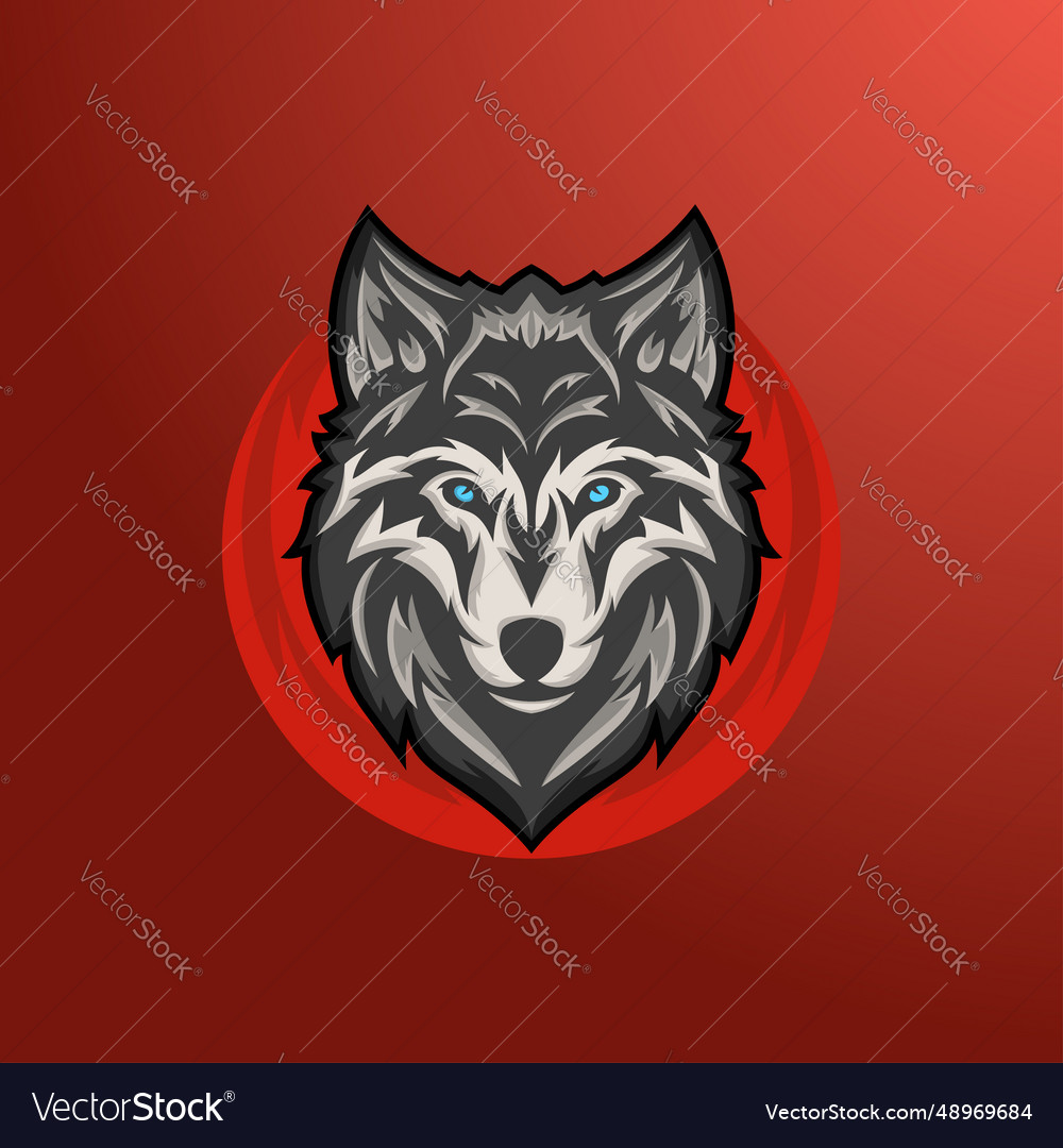 Wolf logo mascot esport design