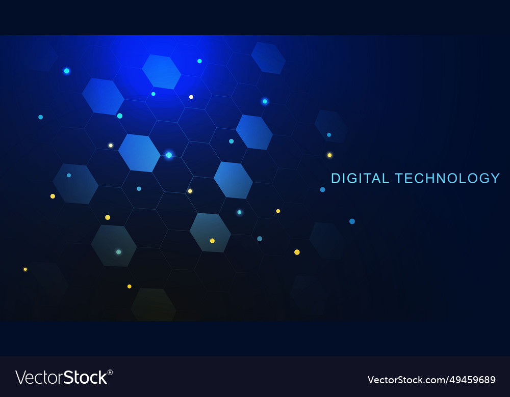 Abstract digital technology with hexagon shapes vector image Abstract digital technology with hexagon shapes